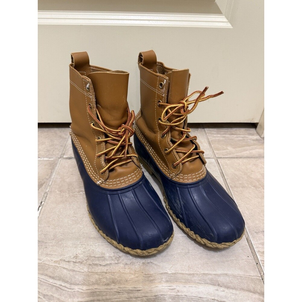 LL Bean Maine Hunting Duck Boots Men’s 7 Medium Women’s 9 Blue Brown USA